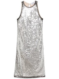 The Attico Sequin Embellished Mini Dress — Silver — Size XS — Front View