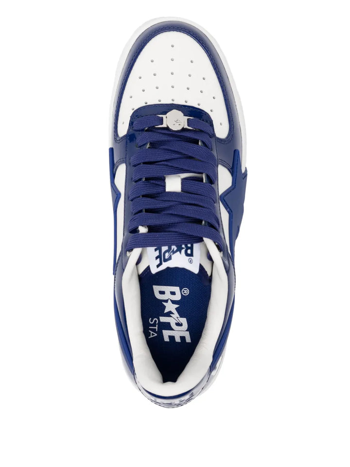 A Bathing Ape?Bape Sta Sneakers — Navy/White — Size US M 3.5 - US W 5 — Top View