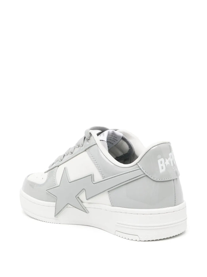 A Bathing Ape?Bape Sta Sneakers — Grey/White — Size US M 11 - US W 12.5 — Back View