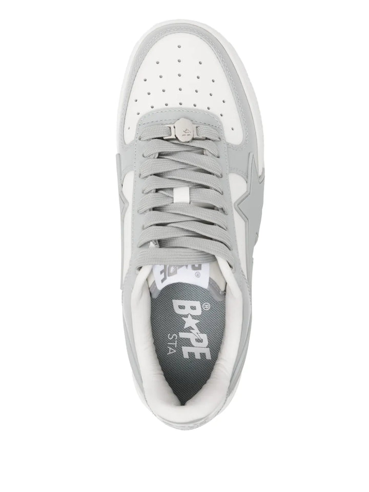 A Bathing Ape?Bape Sta Sneakers — Grey/White — Size US M 11 - US W 12.5 — Top View