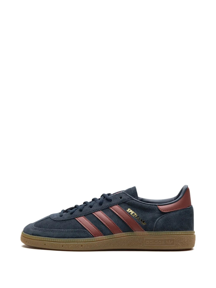 adidas Handball Spezial Aurora Ink/Wild Sepia Sneakers — Blue/Brown/Gold-Tone — Size US M 8.5 - US W 10 — Detail View