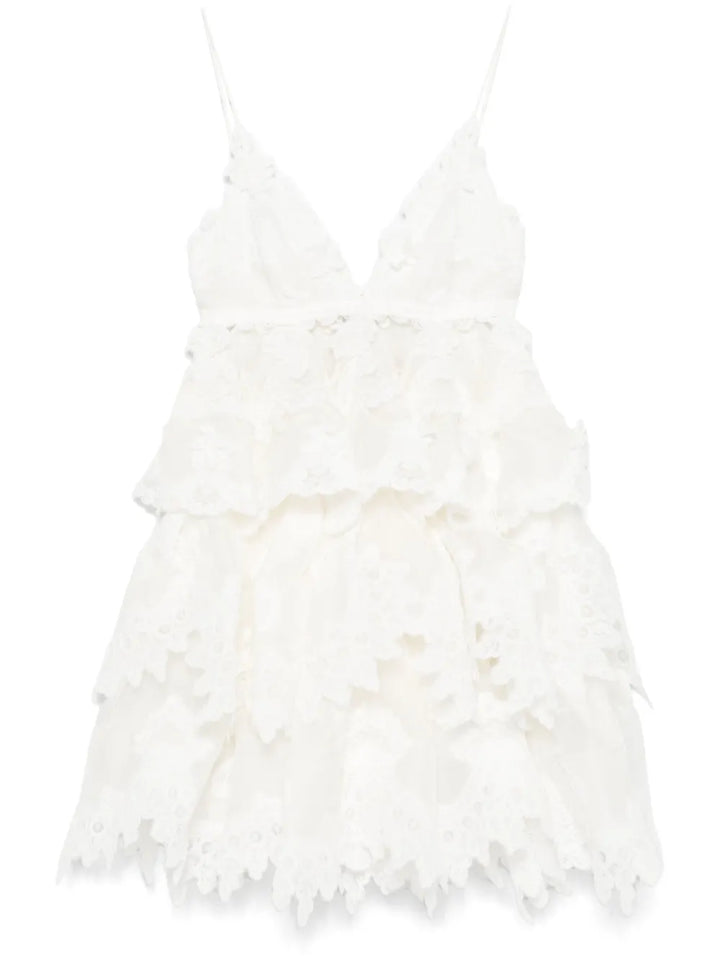 Zimmermann Crush Mini Dress — White — Size XS — Front View