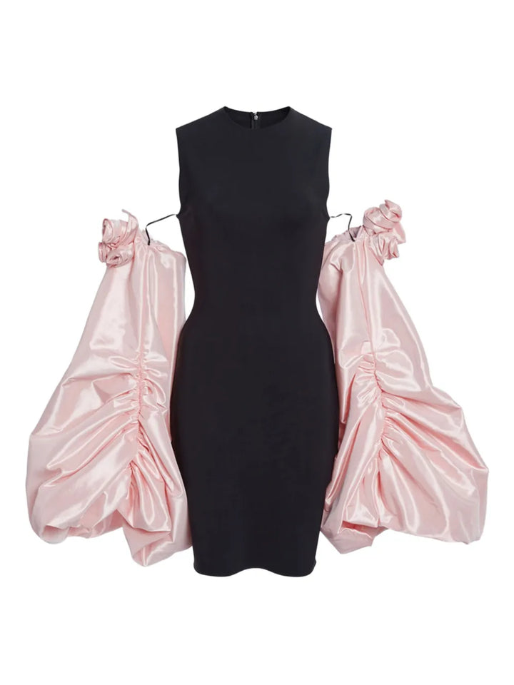 Coperni Taffeta Sleeved Dress — Black — Size XXS — Front View