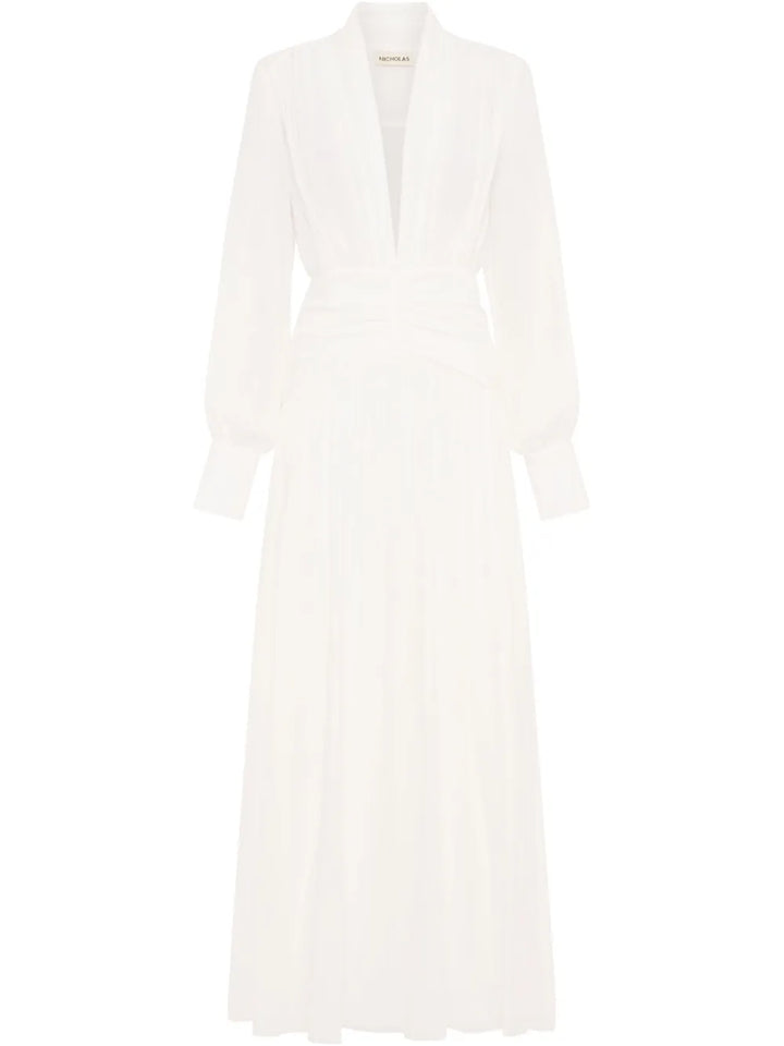 Nicholas Jocelyn Dress — White/ Red — Size XXL — Front View