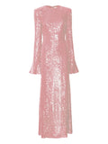 Lapointe Sequin Embellished Maxi Skirt — Pink — Size XS — Front View