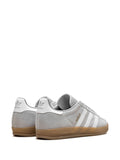 adidas Gazelle Indoor Grey Two/Cloud White/Gold Metallic Sneakers — Grey — Size US M 3.5 - US W 5 — Back View
