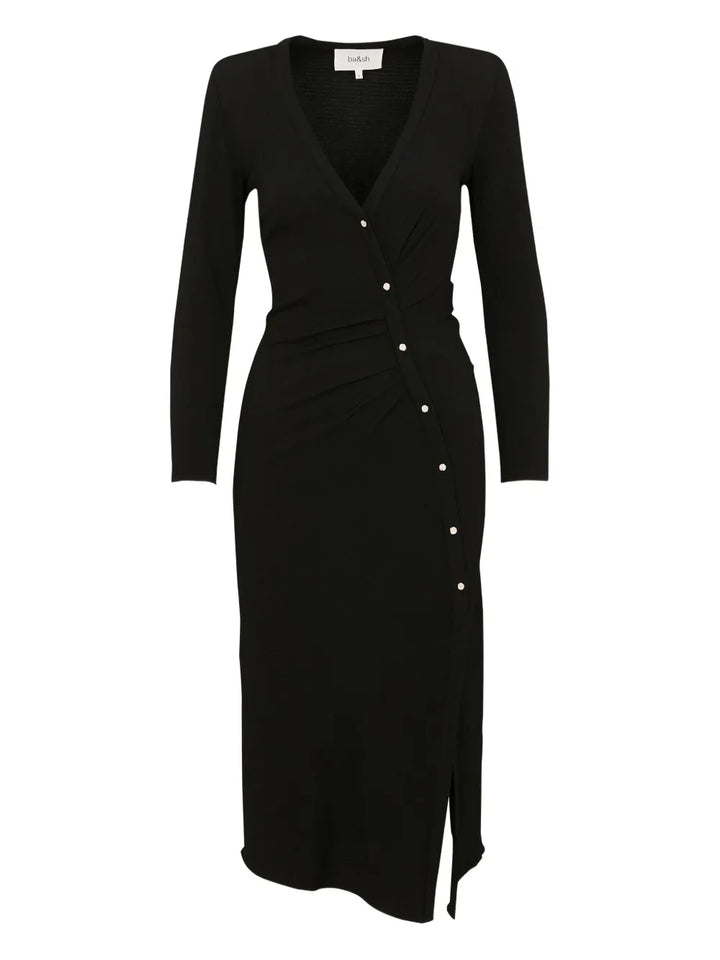 Bash Tango Midi Dress — Black/ Tan — Size XS — Front View