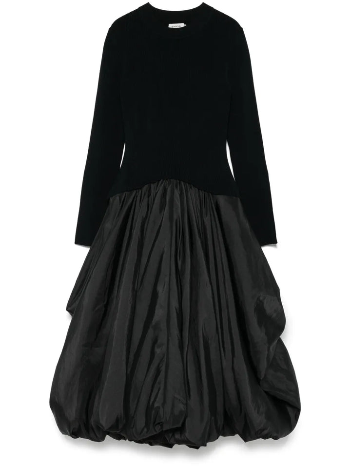Simkhai Kenlie Midi Dress — Black — Size XL — Front View