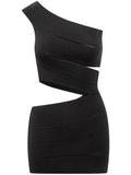 Dsquared2 Bandage Mini Dress — Black/ Red — Size XS — Front View