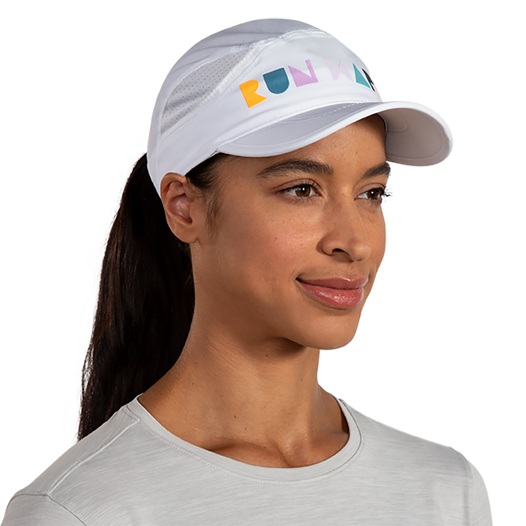 Brooks Chaser Hat — White - Run Happy — Size One Size — Front View