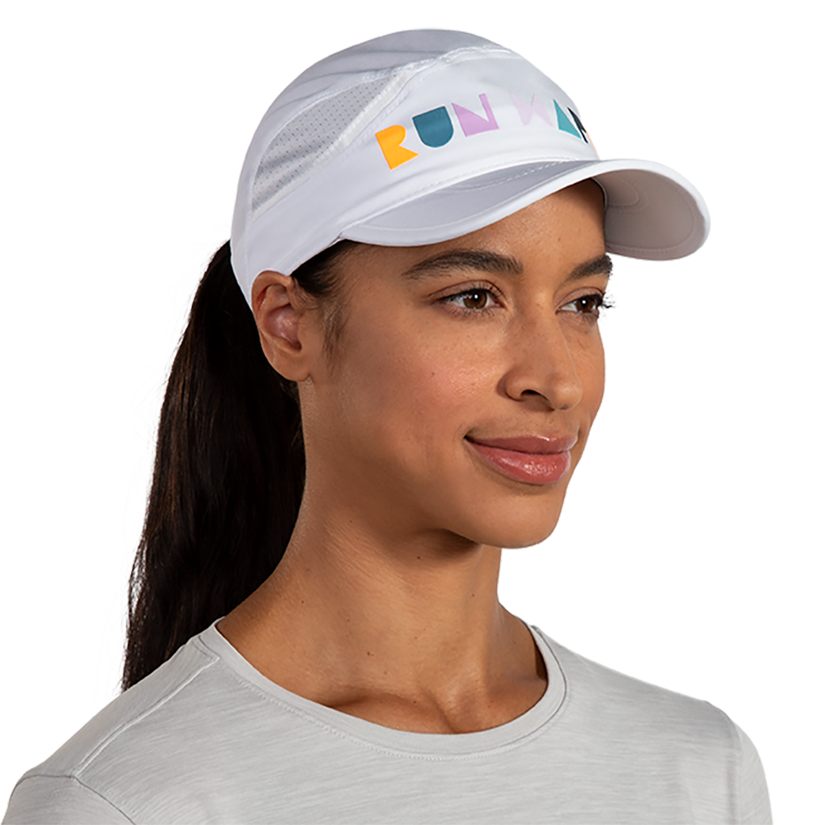 Brooks Chaser Hat — White - Run Happy — Size One Size — Front View