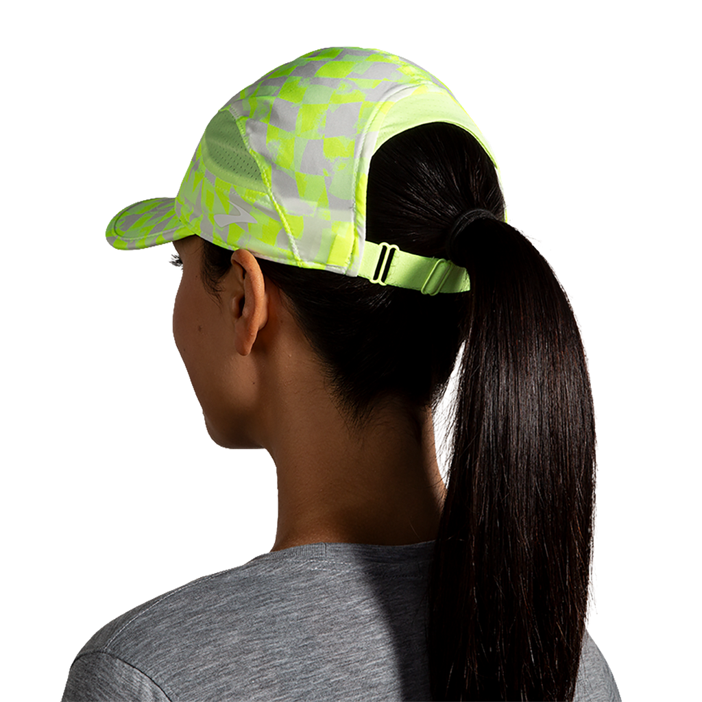Brooks Chaser Hat — Speed Check Lime — Size One Size — Side View