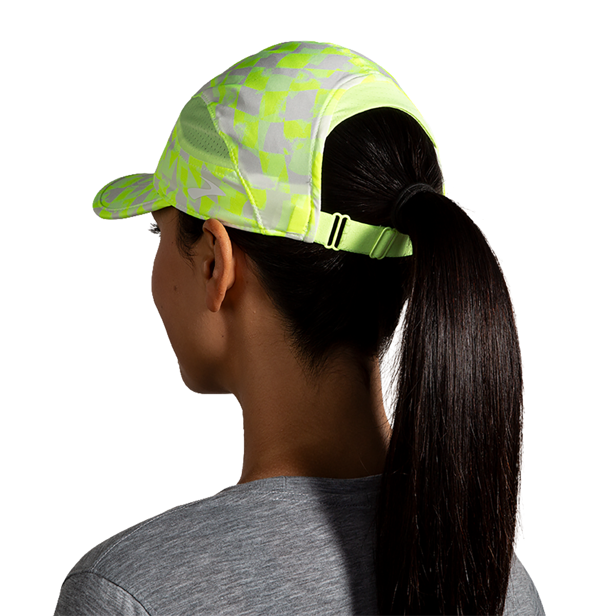 Brooks Chaser Hat — Speed Check Lime — Size One Size — Side View