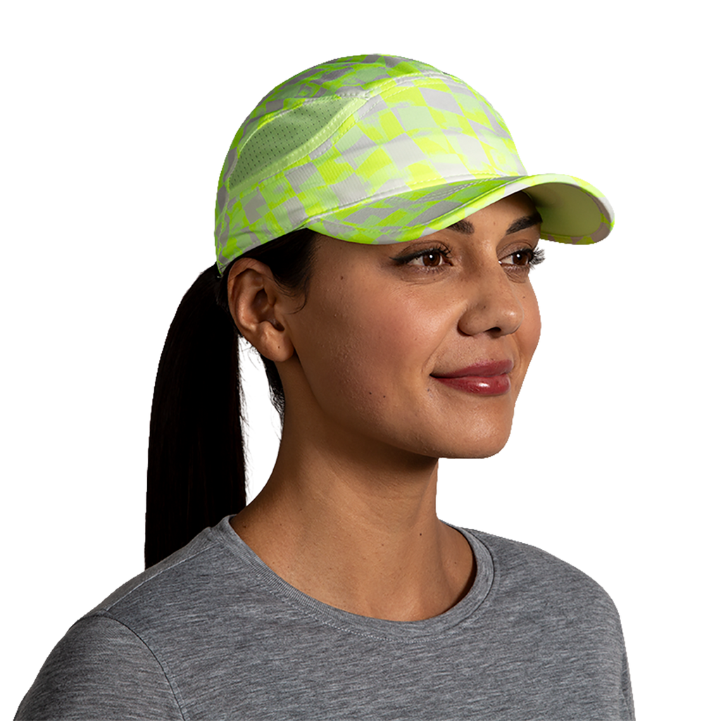 Brooks Chaser Hat — Speed Check Lime — Size One Size — Front View