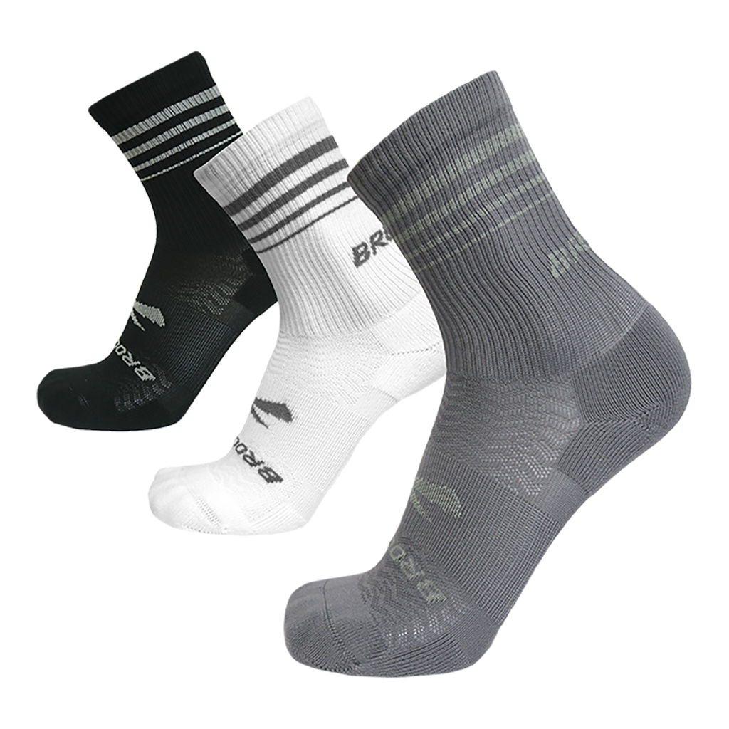 Brooks Run-In Crew 3-Pack — White - Brooks — Size Small — Side View