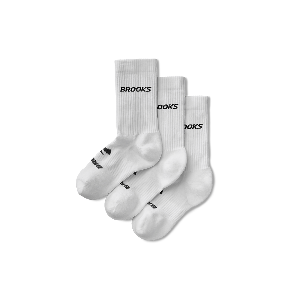 Brooks Run-In Crew 3-Pack — White - Brooks — Size Small — Lifestyle View