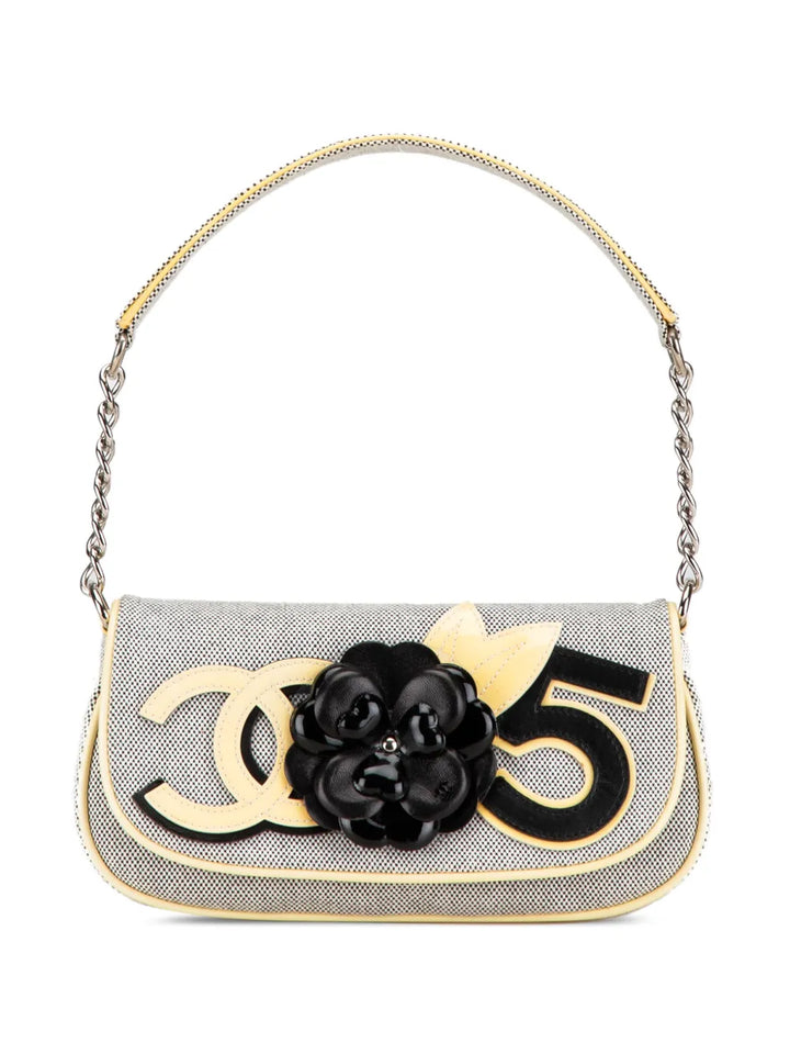Chanel Pre Owned 2005 2006 Canvas Camellia Cc No 5 Shoulder Bag — Same as shown — Size One Size — Front View