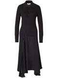 Victoria Beckham Henley Midi Dress — Black — Size XS — Front View