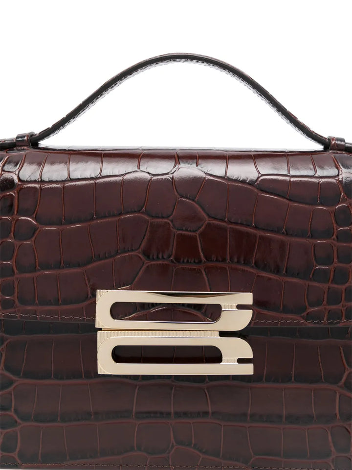 Victoria Beckham Embossed Crocodile Shoulder Bag — Same as shown — Size One Size — Top View