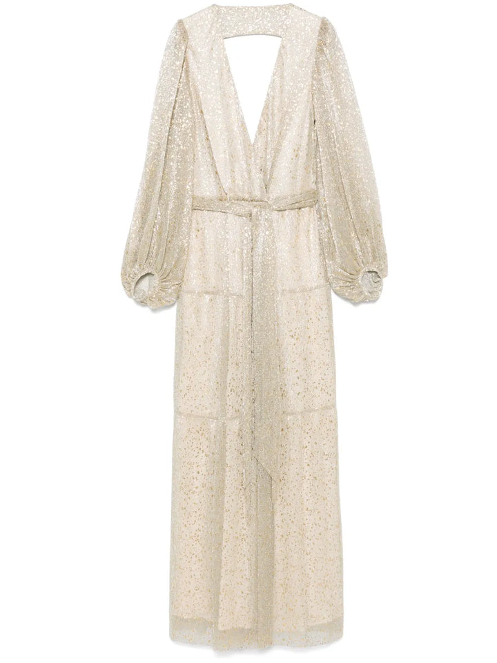 Bash Cala Maxi Dress — Red/ Gold — Size S — Front View