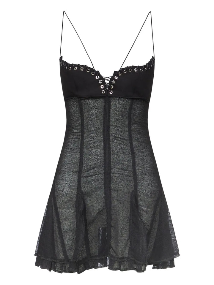 Ludovic De Saint Sernin Eva Mini Dress — Black — Size XS — Front View