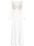 Self Portrait Lace Satin Gown — White — Size S — Front View