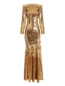 Vpm Atelier Gema Maxi Dress — Red/ Gold — Size S — Front View
