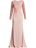 Tadashi Shoji Caliste Embroidered Gown — Red/ Pink — Size M — Front View