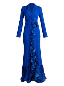 Tadashi Shoji Malone Gown — Blue — Size XS — Front View