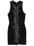 David Koma Crystal Embellished Mini Dress — Black — Size XXL — Front View