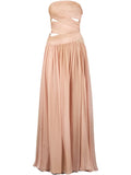 Elie Saab Printed Chiffon Gown — Pink — Size S — Front View