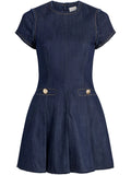 Cinq A Sept Denim Nova Dress — Blue — Size XS — Front View