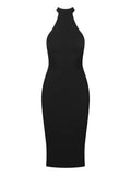 Maison Close Nuit Infinie American Dollar Midi Dress — Black — Size S — Front View