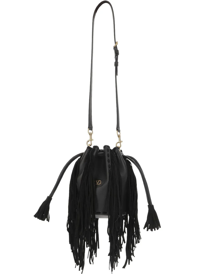 Valentino Garavani Fringed Leather Shoulder Bag — Same as shown — Size One Size — Front View