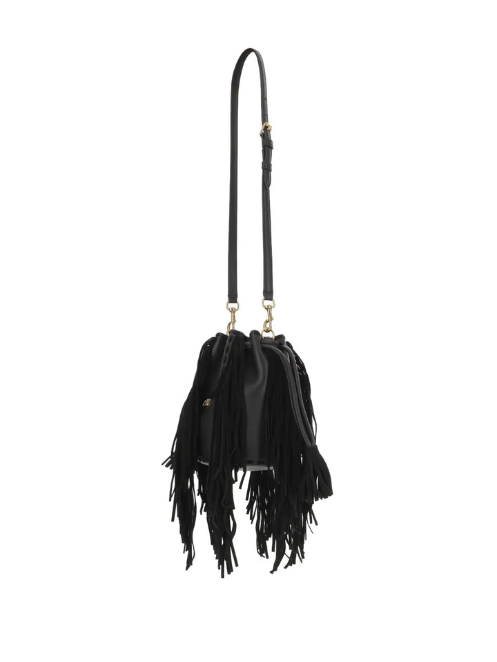 Valentino Garavani Fringed Leather Shoulder Bag — Same as shown — Size One Size — Back View