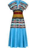 Silvia Tcherassi Sakura Midi Dress — Blue — Size S — Front View