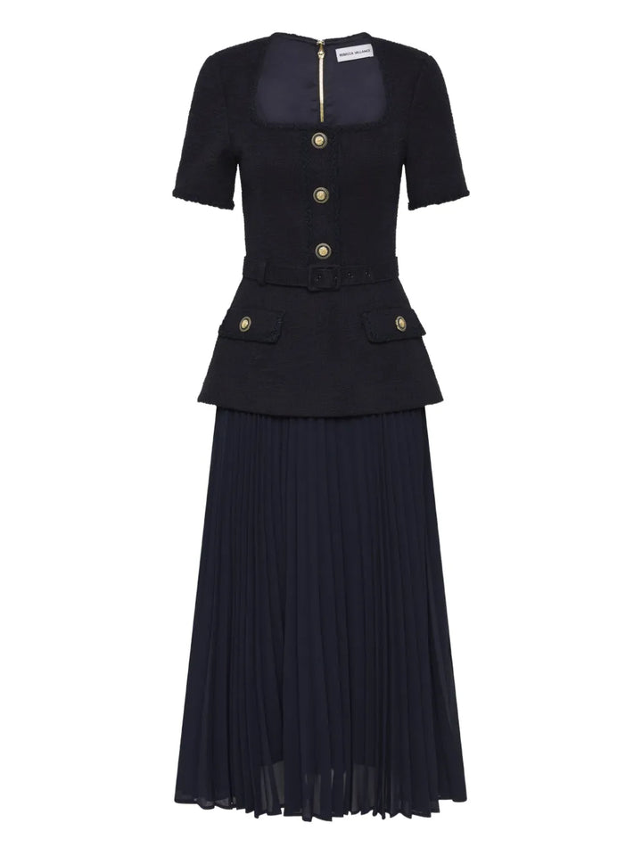 Rebecca Vallance Jonie Midi Skirt — Blue/ Navy — Size XS — Front View