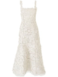 Carolina Herrera Embroidered Midi Dress — White/ Red — Size XS — Front View