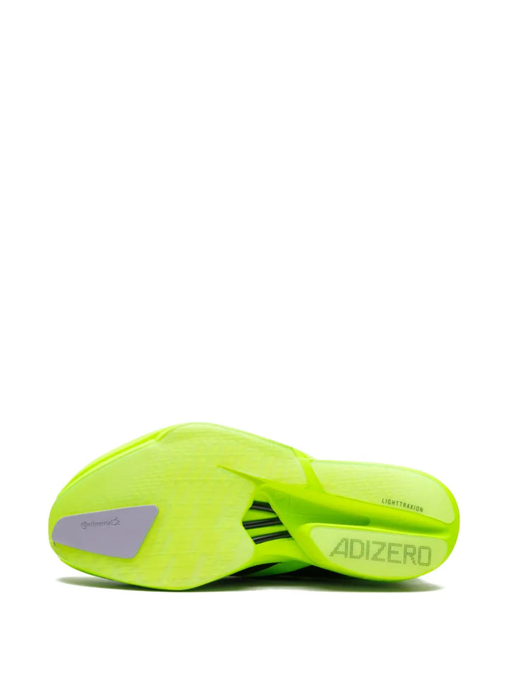 adidas Adizero Adios Pro 4 Lucid Lemon/Black Sneakers — Neon Green — Size US M 4.5 - US W 6 — Top View