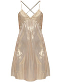 Zadigvoltaire Metallic Effect Mini Dress — Gold — Size XS — Front View
