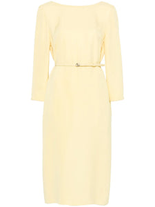 Gucci Cady Midi Dress — Yellow — Size M — Front View