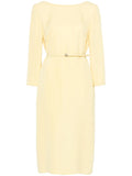 Gucci Cady Midi Dress — Yellow — Size M — Front View