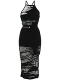 Cult Gaia Nodin Midi Dress — Black — Size XS — Front View