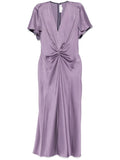 Victoria Beckham Satin Maxi Dress — Red/ Purple — Size XS — Front View
