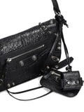 Balenciaga Textured Leather Shoulder Bag — Same as shown — Size One Size — Top View