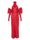 Mitiliane Couture Detachable Corset Maxi Dress — Red — Size XS — Front View