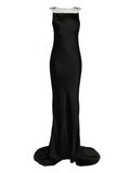 Maison Margiela Hammered Satin Gown — Black/ Red — Size XS — Front View