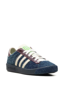 adidas X Brain Dead Forest Hills Three-Stripe Sneakers — Dark Blue — Size US M 8 - US W 9.5 — Top View