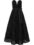 Rebecca Vallance Willow Midi Dress — Black — Size XS — Front View