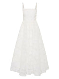 Rebecca Vallance Deliah Floral Embroidered Midi Dress — White/ Red — Size XS — Front View